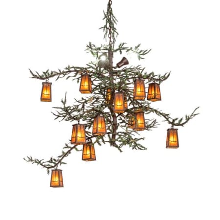 Meyda Tiffany Pine Branch 15 Light 62" Wide Chandelier Cafe-Noir