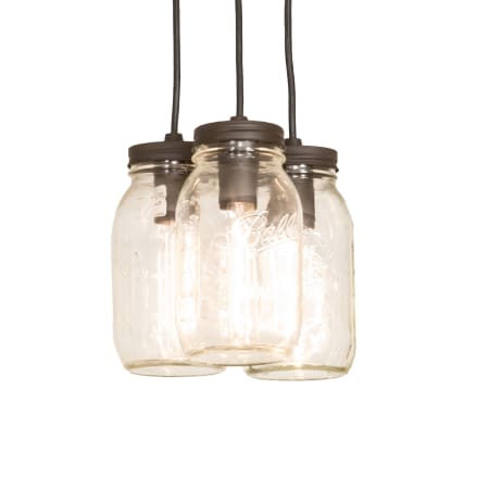 Meyda Tiffany Mason Jar 3 Light 9" Wide Multi Light Jar Pendant Oil Rubbed Bronze