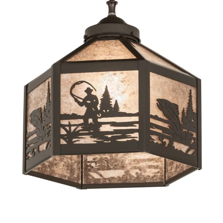 Meyda Tiffany Fly Fisherman 13" Wide Single Ceiling Fan Light Kit Timeless Bronze