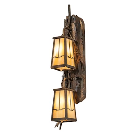 Meyda Tiffany 2 Light 25" Tall Wall Sconce Antique Copper / Burnished Copper