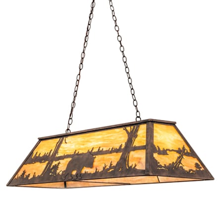 Meyda Tiffany 6 Light 48" Wide Billiard Linear Pendant Antique