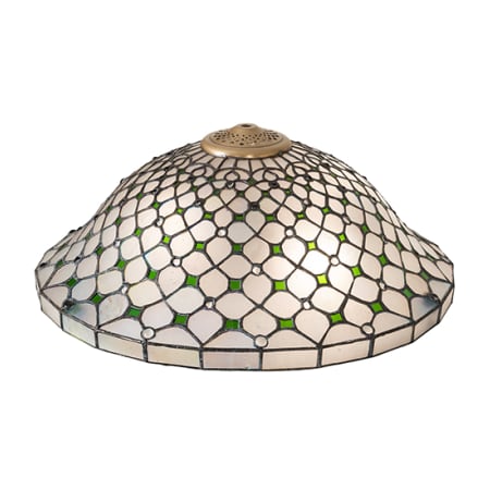 Meyda Tiffany Diamond and Jewel 7.5" Tall Lamp Shade Ivory / Green