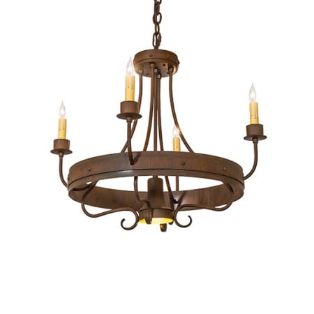 Meyda Tiffany Franciscan 4 Light 25" Wide Taper Candle Style Chandelier Rust