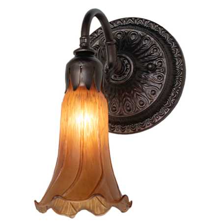 Meyda Tiffany 10" Tall Wall Sconce Mahogany Bronze