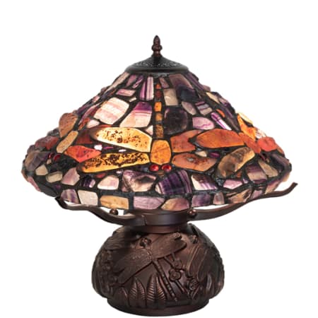 Meyda Tiffany Dragonfly Agata 3 Light 17" Tall Buffet Table Lamp Mahogany Bronze