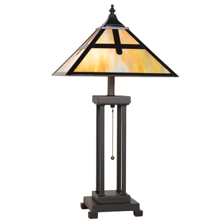 Meyda Tiffany Cross Mission 2 Light 26" Tall Buffet Table Lamp Mahogany Bronze