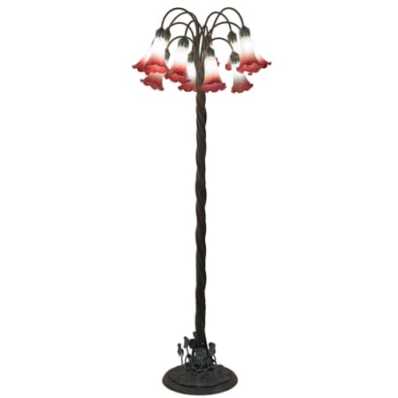 Meyda Tiffany Tiffany Pond Lily 12 Light 61" Tall Buffet Floor Lamp Bronze