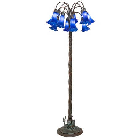 Meyda Tiffany Tiffany Pond Lily 12 Light 61" Tall Buffet Floor Lamp Bronze