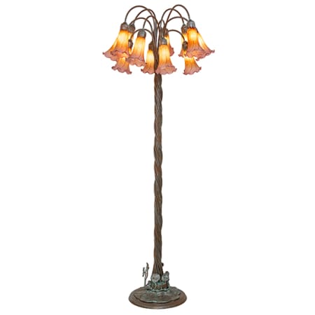 Meyda Tiffany Tiffany Pond Lily 12 Light 61" Tall Buffet Floor Lamp Bronze