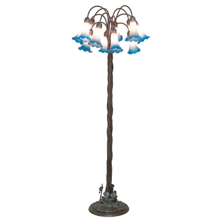 Meyda Tiffany Tiffany Pond Lily 12 Light 61" Tall Buffet Floor Lamp Bronze