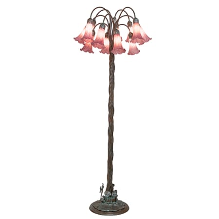 Meyda Tiffany Tiffany Pond Lily 12 Light 61" Tall Buffet Floor Lamp Bronze