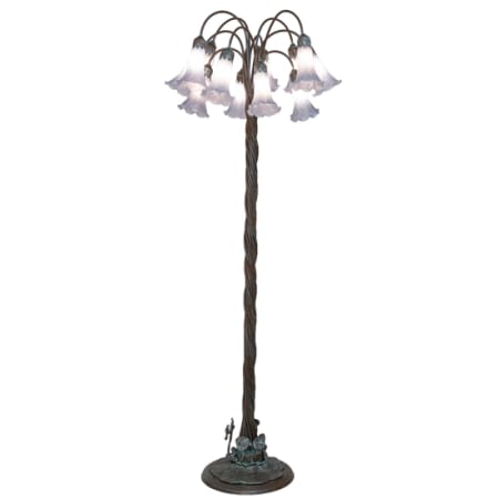 Meyda Tiffany Tiffany Pond Lily 12 Light 61" Tall Buffet Floor Lamp Bronze
