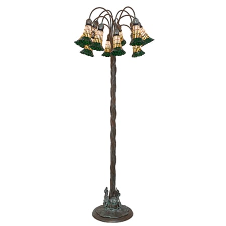 Meyda Tiffany Pond Lily 12 Light 61" Tall Buffet Floor Lamp Bronze