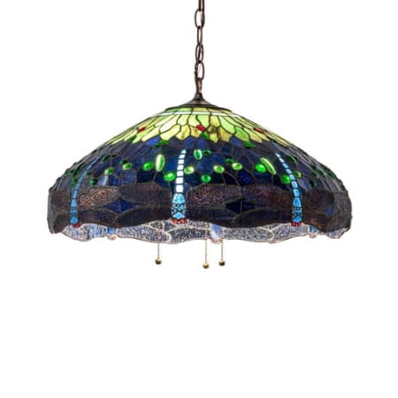 Meyda Tiffany Tiffany Hanginghead Dragonfly 3 Light 22" Wide Pendant Mahogany Bronze