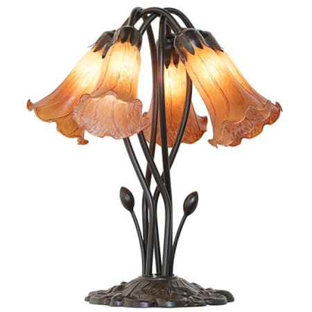 Meyda Tiffany Tiffany Pond Lily 5 Light 16" Tall Buffet Table Lamp Mahogany Bronze