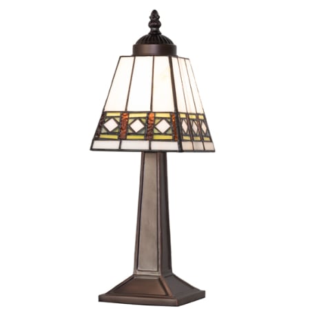 Meyda Tiffany Diamond Band Mission 15" Tall Buffet Table Lamp Mahogany Bronze