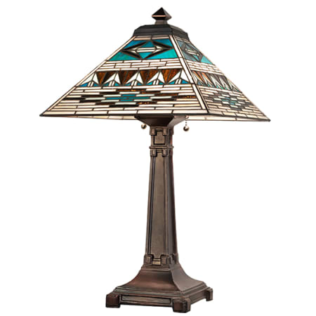 Meyda Tiffany Valencia Mission 2 Light 24" Tall Buffet Table Lamp Mahogany Bronze