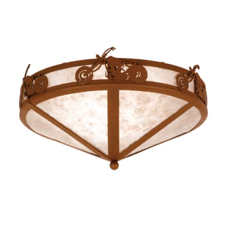 Meyda Tiffany Motorcycle 2 Light 16" Wide Semi-Flush Ceiling Fixture Rust