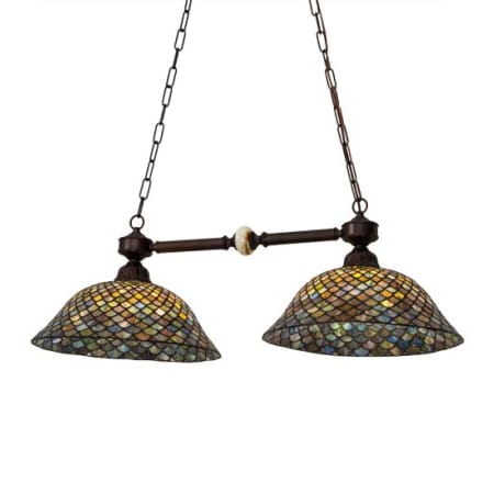 Meyda Tiffany Tiffany 2 Light 37" Wide Linear Pendant Mahogany Bronze