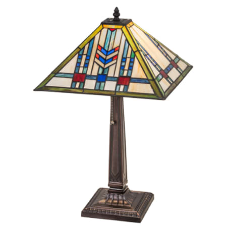 Meyda Tiffany 22" Tall Tiffany Table Lamp Mahogany Bronze