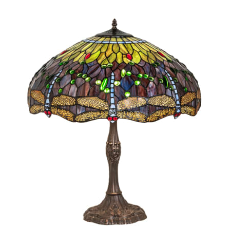 Meyda Tiffany Tiffany Hanginghead Dragonfly 3 Light 26" Tall Buffet Table Lamp Mahogany Bronze