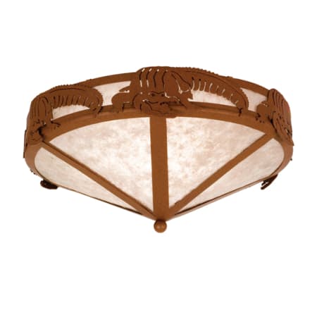 Meyda Tiffany Alligator 2 Light 16" Wide Semi-Flush Ceiling Fixture Rust