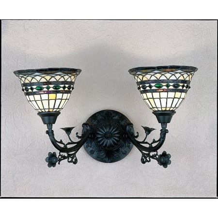 Meyda Tiffany Tiffany Roman 2 Light 21" Wide Bathroom Vanity Light with Tiffany Glass Shade Tiffany Glass