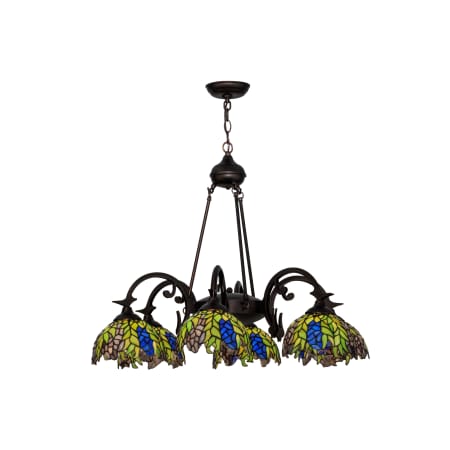 Meyda Tiffany Tiffany Honey Locust 6 Light 32" Wide Chandelier with Tiffany Glass Shade Tiffany Glass
