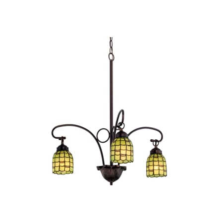 Meyda Tiffany Sea Scallop 3 Light 23" Wide Chandelier with Tiffany Glass Shade Tiffany Glass