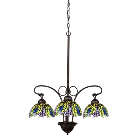 Meyda Tiffany Tiffany Honey Locust 3 Light 28" Wide Chandelier with Tiffany Glass Shade Tiffany Glass