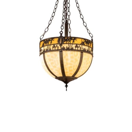 Meyda Tiffany Camel Basket 4 Light 16" Wide Pendant Craftsman Brown / Oil Rubbed Bronze