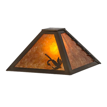 Meyda Tiffany Fly Fishing 6.5" Tall Lamp Shade Antique Copper