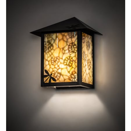 Meyda Tiffany Seneca Lotus Leaf 11" Tall Wall Sconce Craftsman Brown