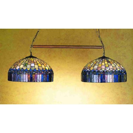 Meyda Tiffany Tiffany Candice 6 Light 42" Wide Linear Chandelier with Tiffany Glass Shade Tiffany Glass