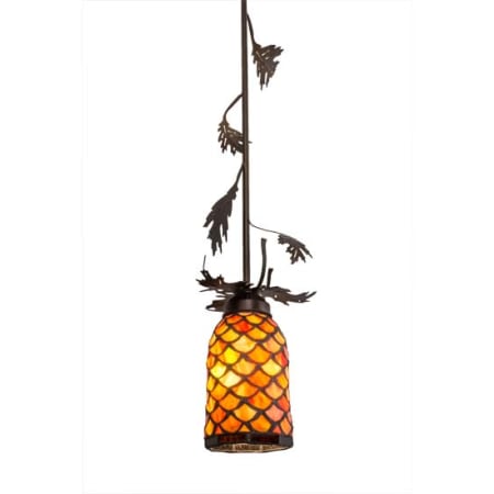 Meyda Tiffany Oak Leaf 6" Wide Mini Pendant Antique Copper