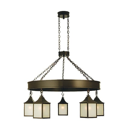 Meyda Tiffany Bigfork 5 Light 48" Wide Chandelier with White Glass Shade N/A