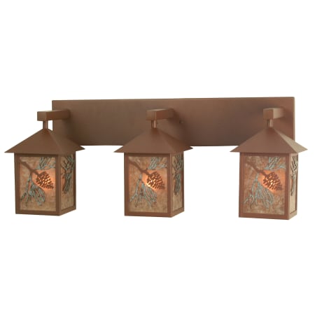 Meyda Tiffany 30" W Balsam Pine 3 Light Vanity Light Rust / Green / Silver Mica