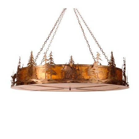 Meyda Tiffany Ducks in Flight 12 Light 67" Wide Pendant Antique Copper