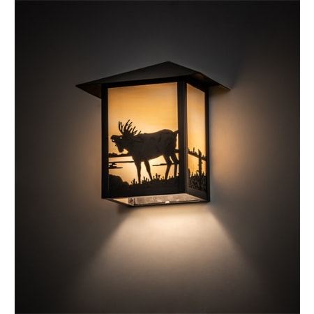 Meyda Tiffany Seneca Moose 11" Tall Wall Sconce Craftsman Brown