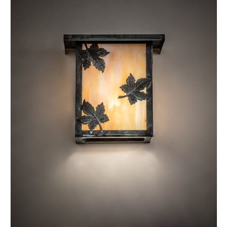 Meyda Tiffany Hyde Park 8" Tall Hand Crafted Wall Sconce Verdigris