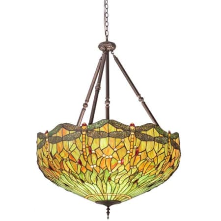 Meyda Tiffany Tiffany Hanginghead Dragonfly 5 Light 38" Wide Pendant Antique