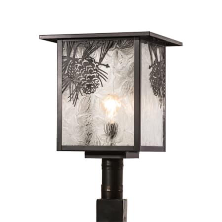 Meyda Tiffany Hyde Park 19" Tall Post Light Craftsman Brown