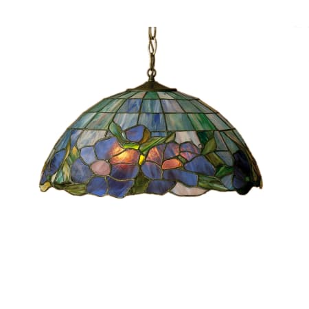 Meyda Tiffany Posy 20" Diameter Single-Light Stained Glass Full-Size Pendant Tiffany Glass