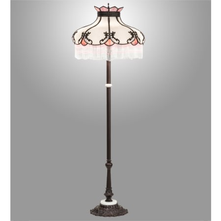 Meyda Tiffany 3 Light 64" Tall Torchiere Floor Lamp Mahogany Bronze