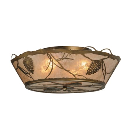 Meyda Tiffany Whispering Pines 3 Light 22" Wide Semi-Flush Ceiling Fixture Mahogany Bronze