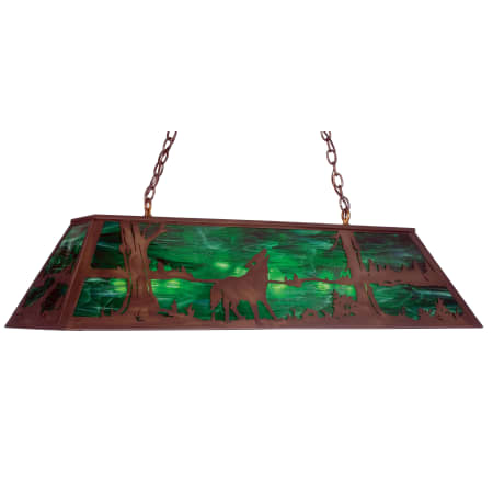 Meyda Tiffany Northwoods 9 Light 48" Wide Billiard Chandelier with Green Glass Shade N/A