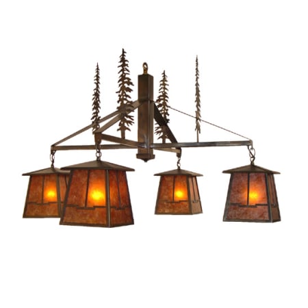 Meyda Tiffany Tall Pines Valley View 4 Light 40" Wide Chandelier Antique Copper