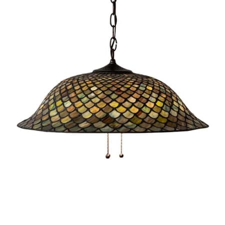 Meyda Tiffany Tiffany Fishscale 3 Light 20" Wide Pendant Mahogany Bronze