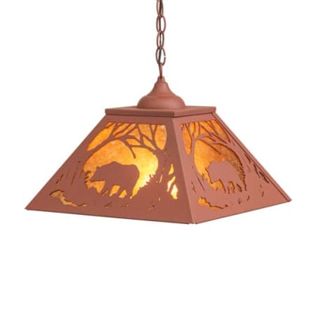 Meyda Tiffany Square Black Bear 2 Light 23" Wide Pendant Rust