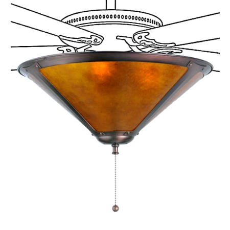 Meyda Tiffany Sutter 17" Wide Single Ceiling Fan Light Kit Mahogany Bronze